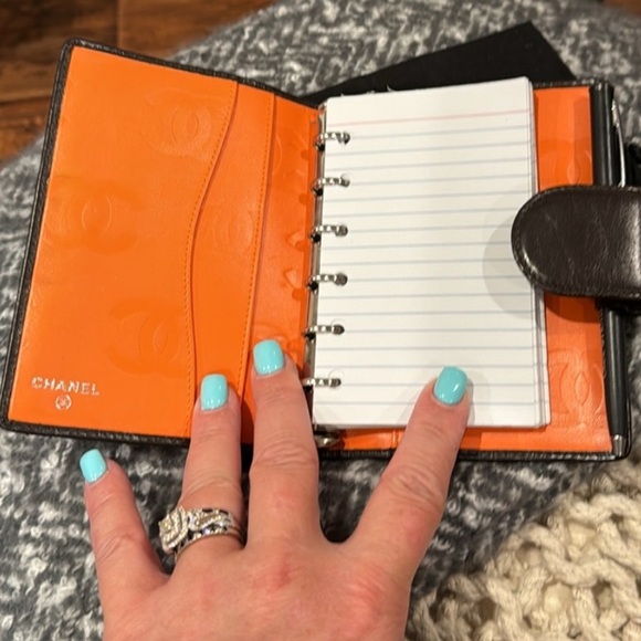 Authentic Chanel Cambon Quilted Brown/Orange Agenda - Picture 6 of 9